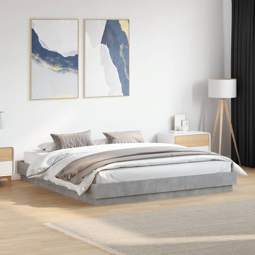 Sengeramme betonggrå 180x200 cm konstruert tre