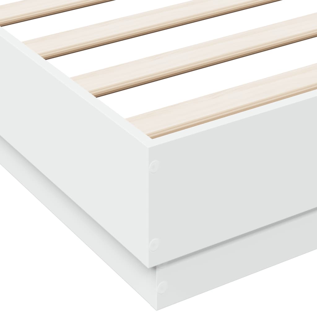 Sengeramme hvit 150x200 cm konstruert tre