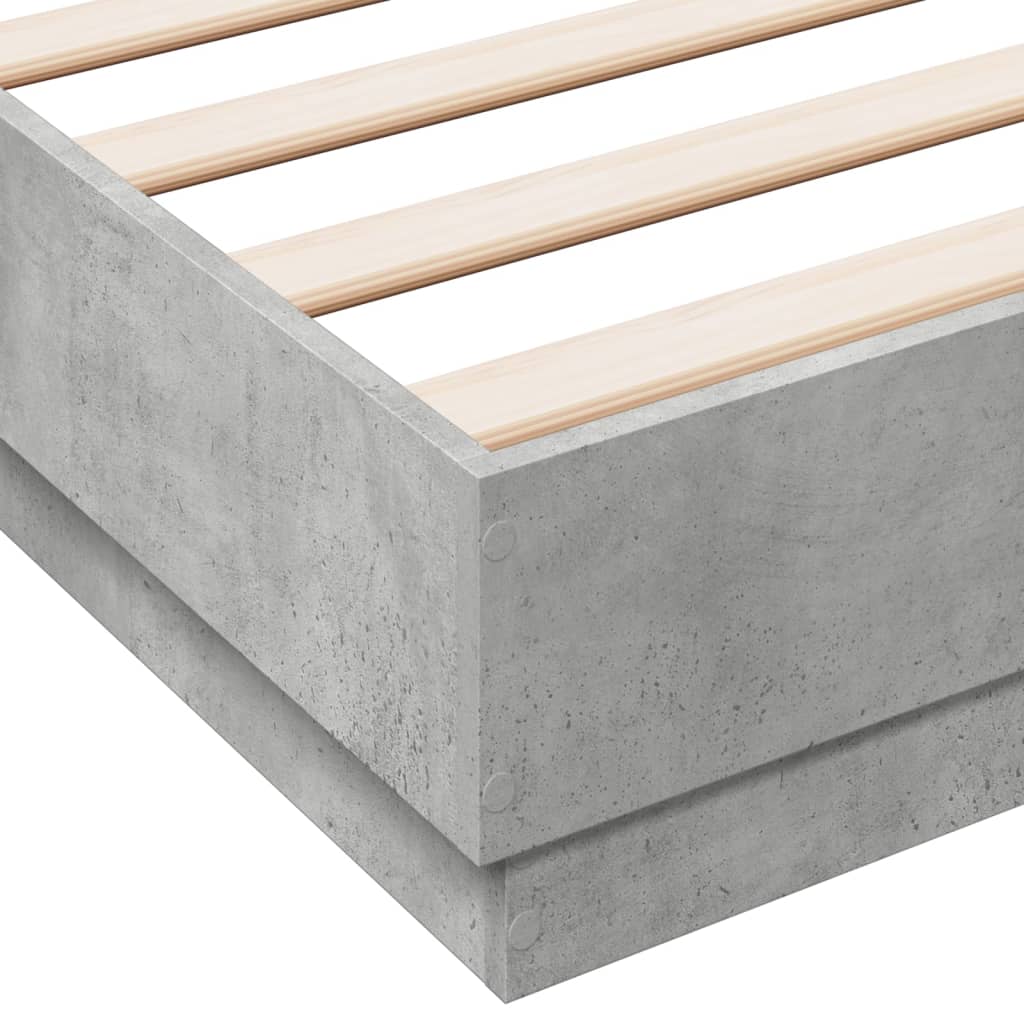 Sengeramme betonggrå 120x200 cm konstruert tre
