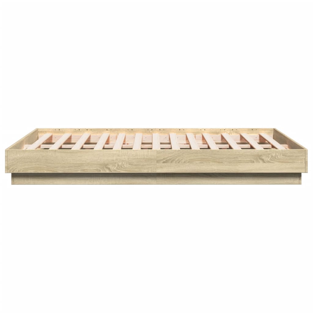 Sengeramme sonoma eik 140x190 cm konstruert tre