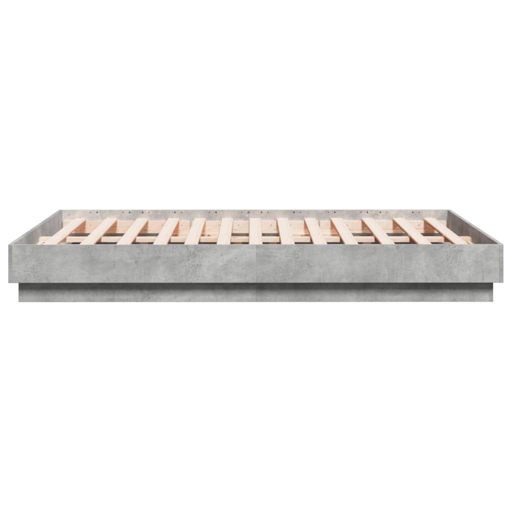 Sengeramme betonggrå 135x190 cm konstruert tre