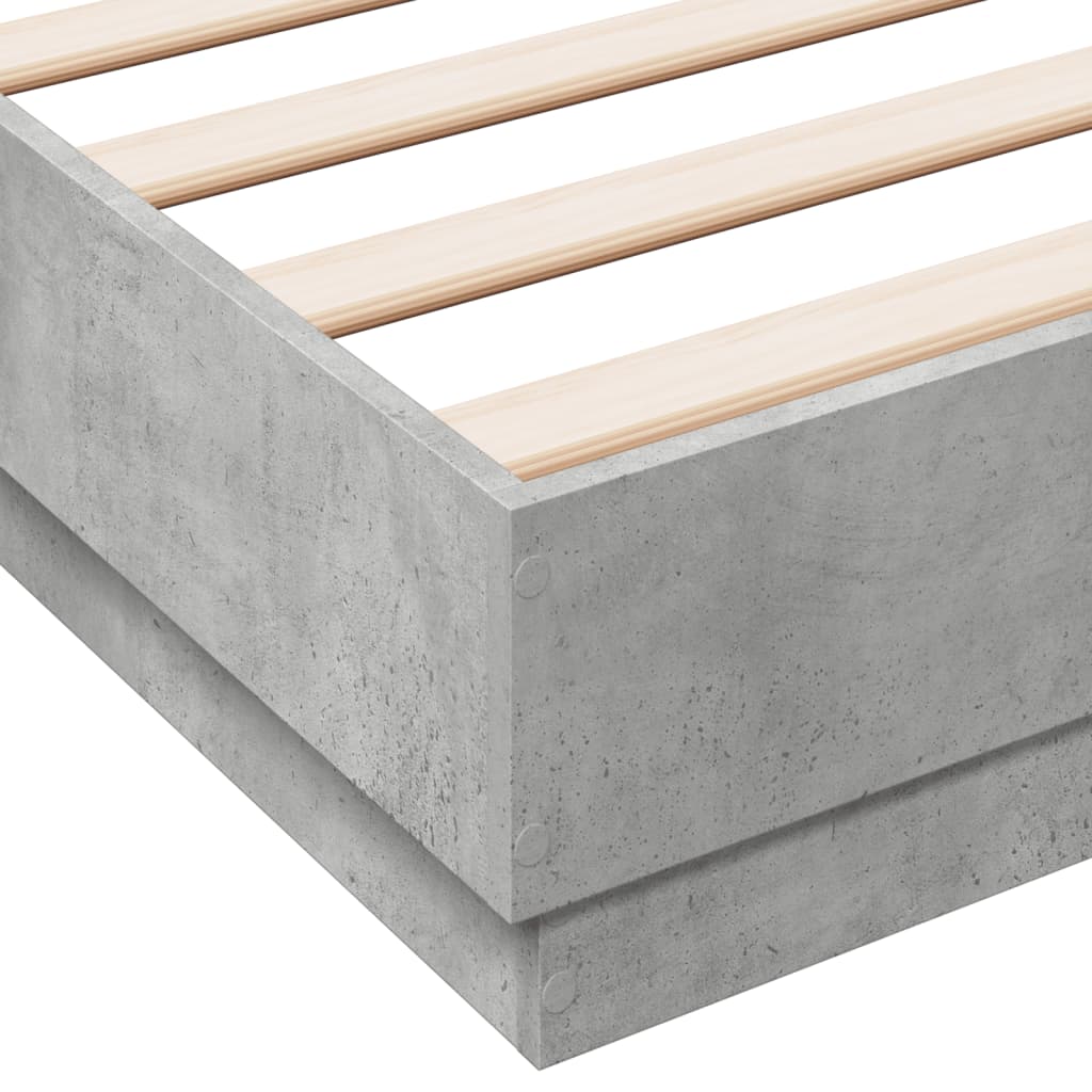 Sengeramme betonggrå 135x190 cm konstruert tre