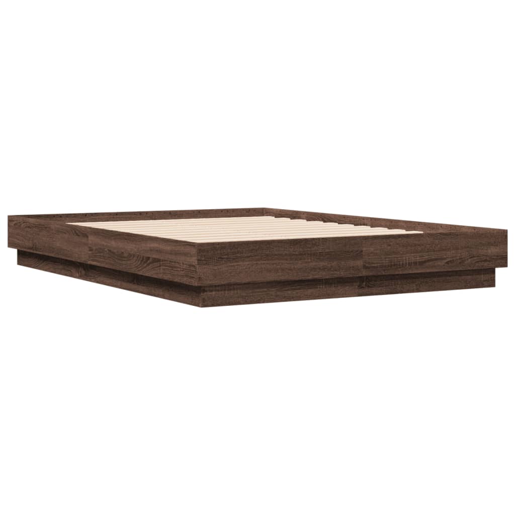 Sengeramme brun eik 120x190 cm konstruert tre
