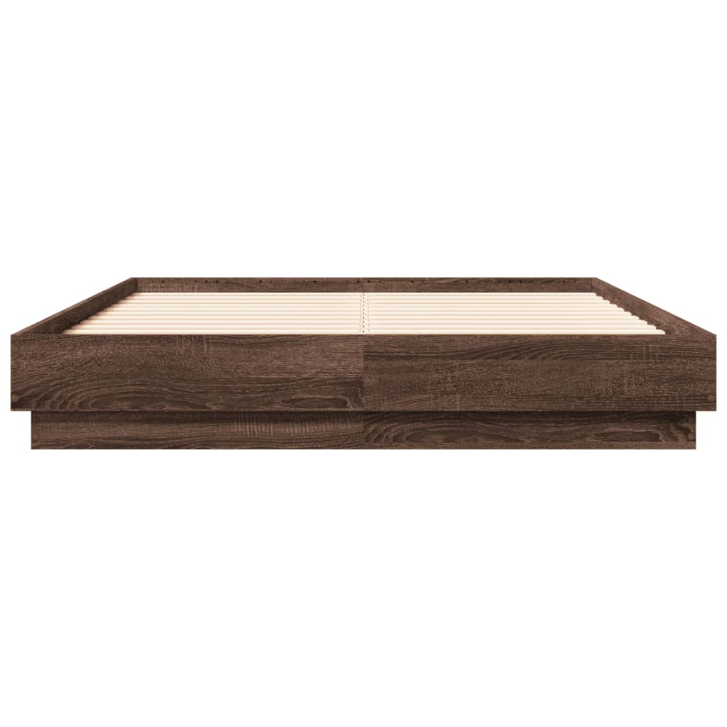 Sengeramme brun eik 120x190 cm konstruert tre