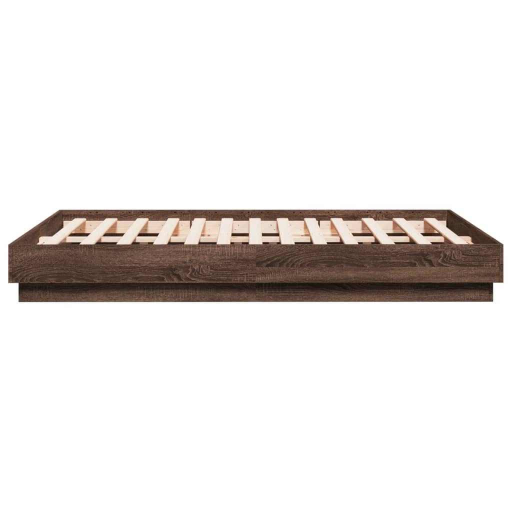Sengeramme brun eik 120x190 cm konstruert tre