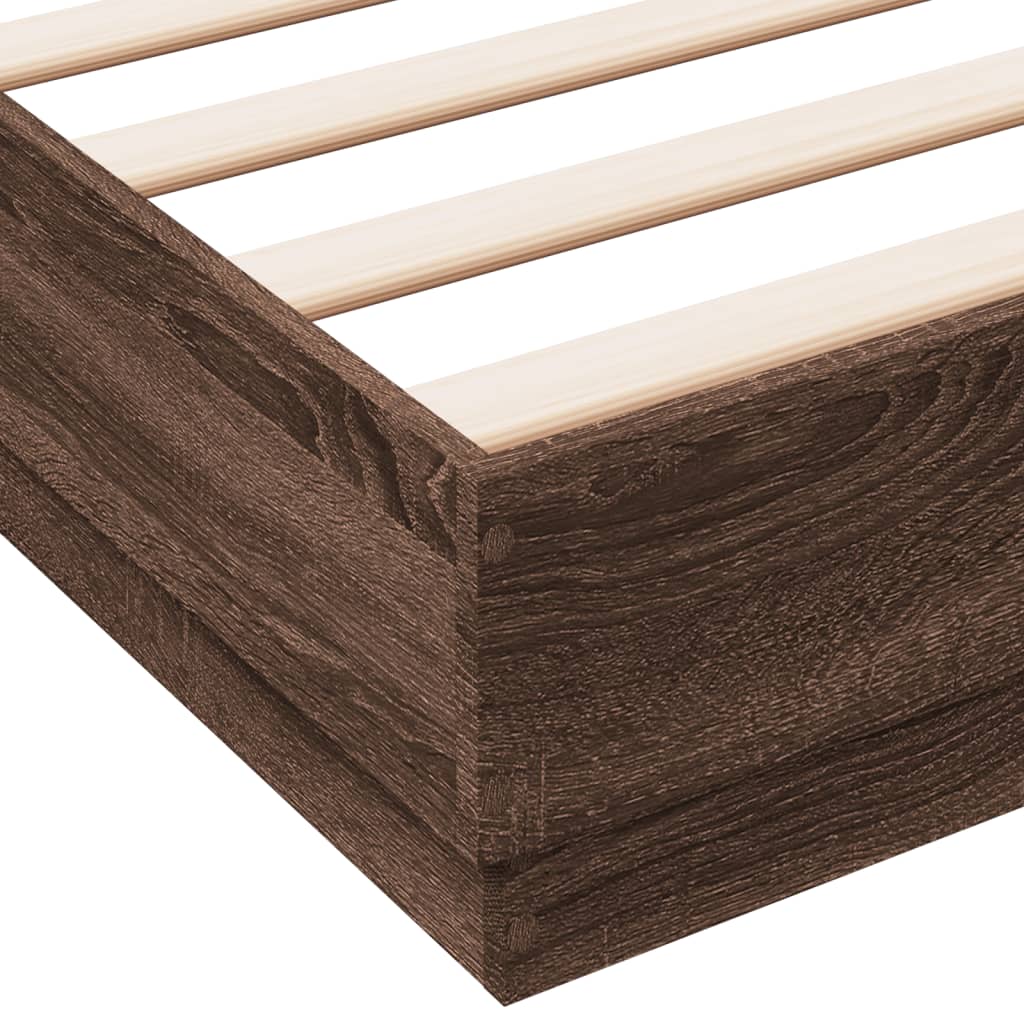 Sengeramme brun eik 120x190 cm konstruert tre