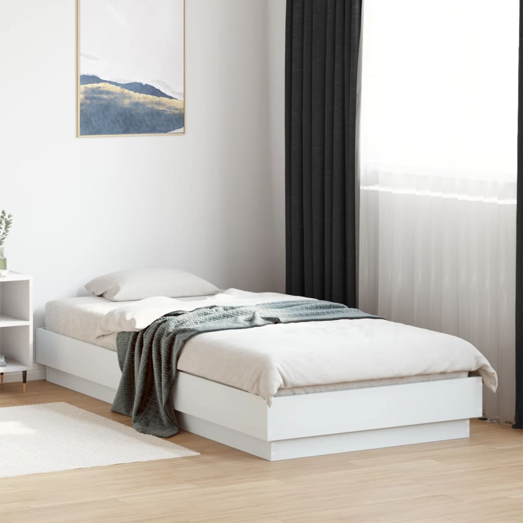 Sengeramme hvit 100x200 cm konstruert tre