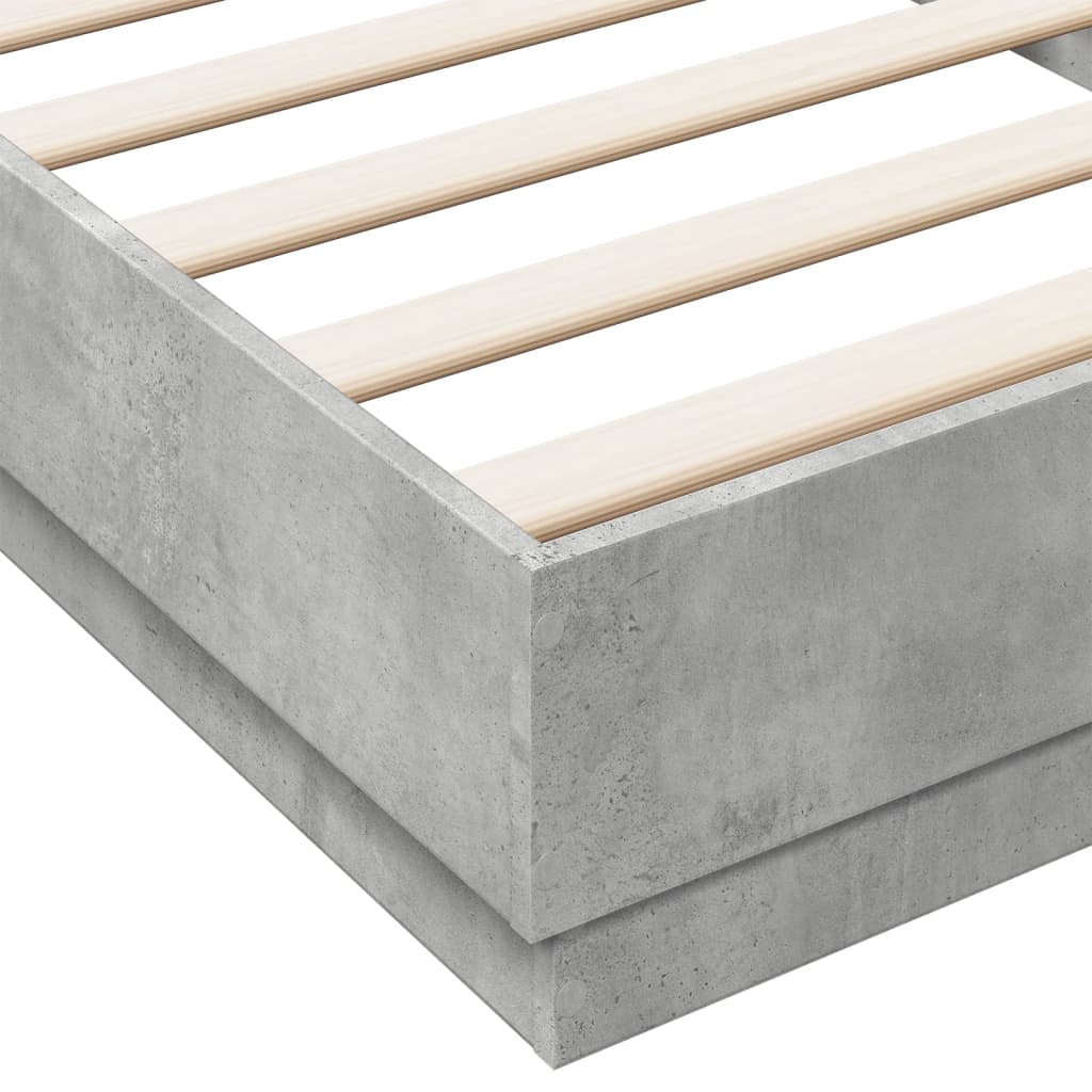 Sengeramme betonggrå 90x200 cm konstruert tre