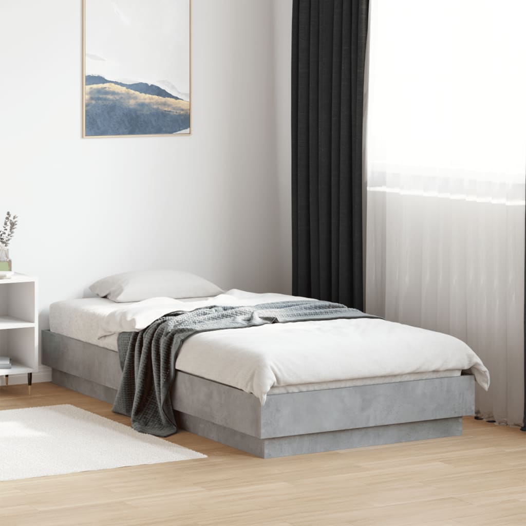 Sengeramme betonggrå 90x190 cm konstruert tre