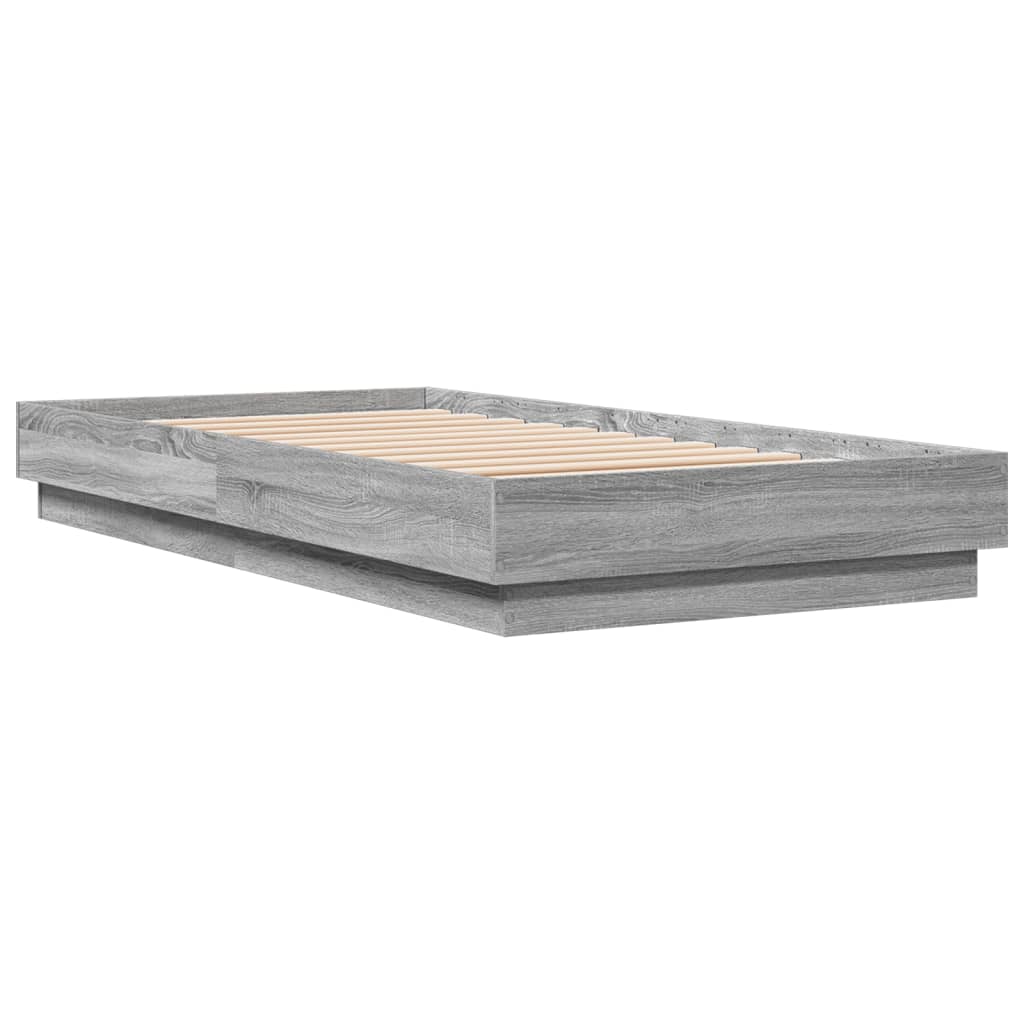 Sengeramme grå sonoma 75x190 cm konstruert tre