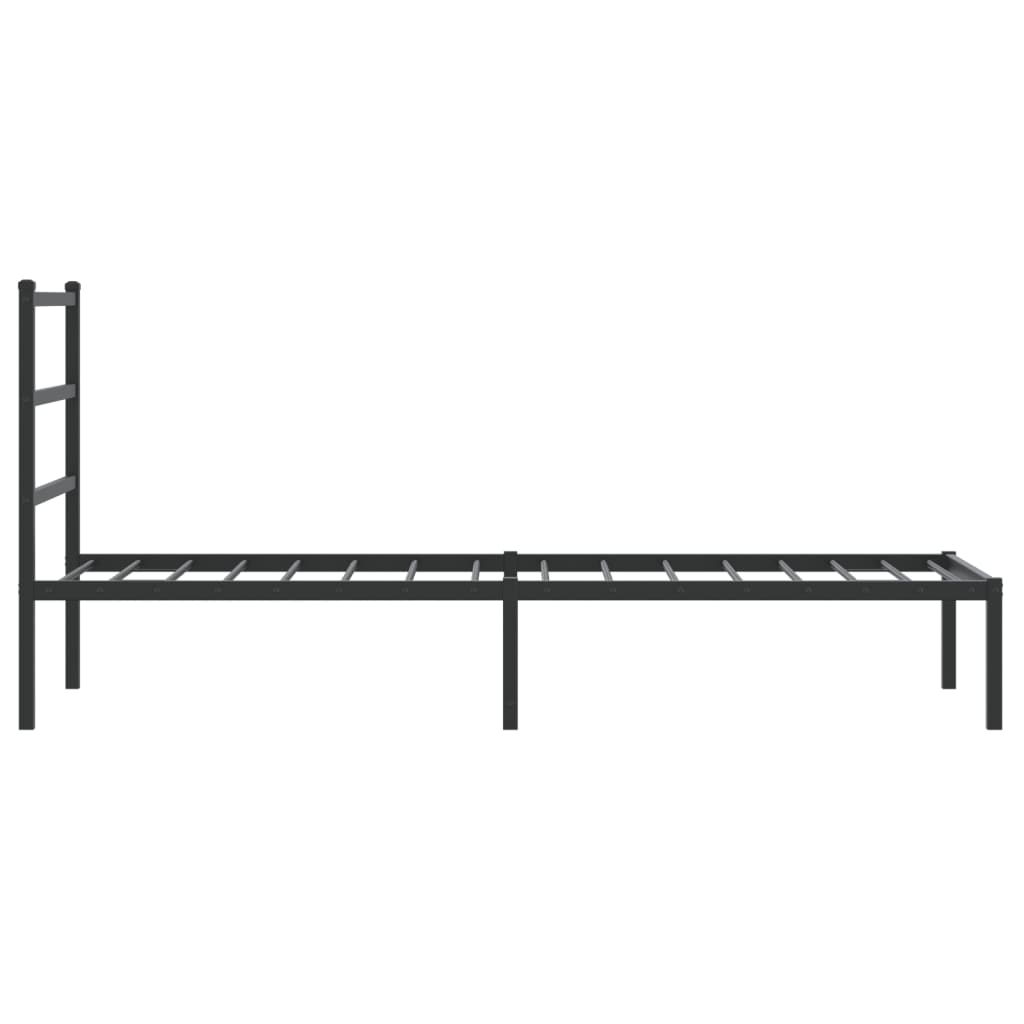 Sengeramme i metall med hodegavl svart 75x190 cm