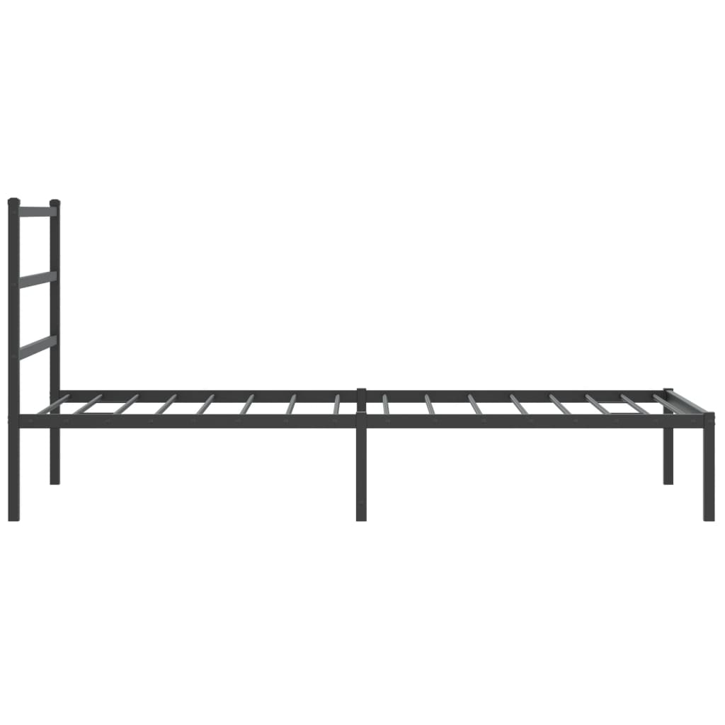 Sengeramme i metall med hodegavl svart 100x190 cm