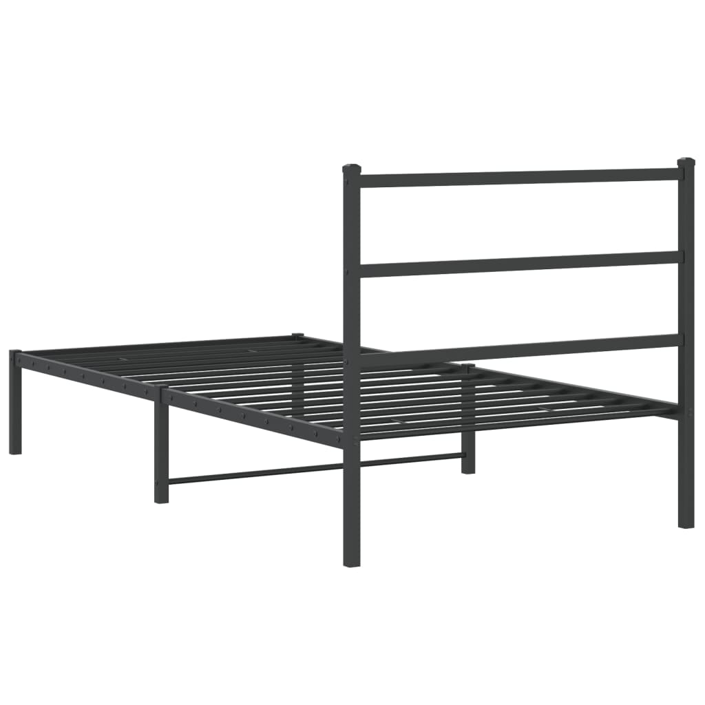 Sengeramme i metall med hodegavl svart 100x190 cm