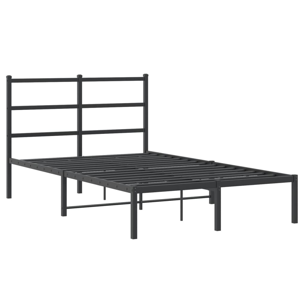 Sengeramme i metall med hodegavl svart 120x190 cm
