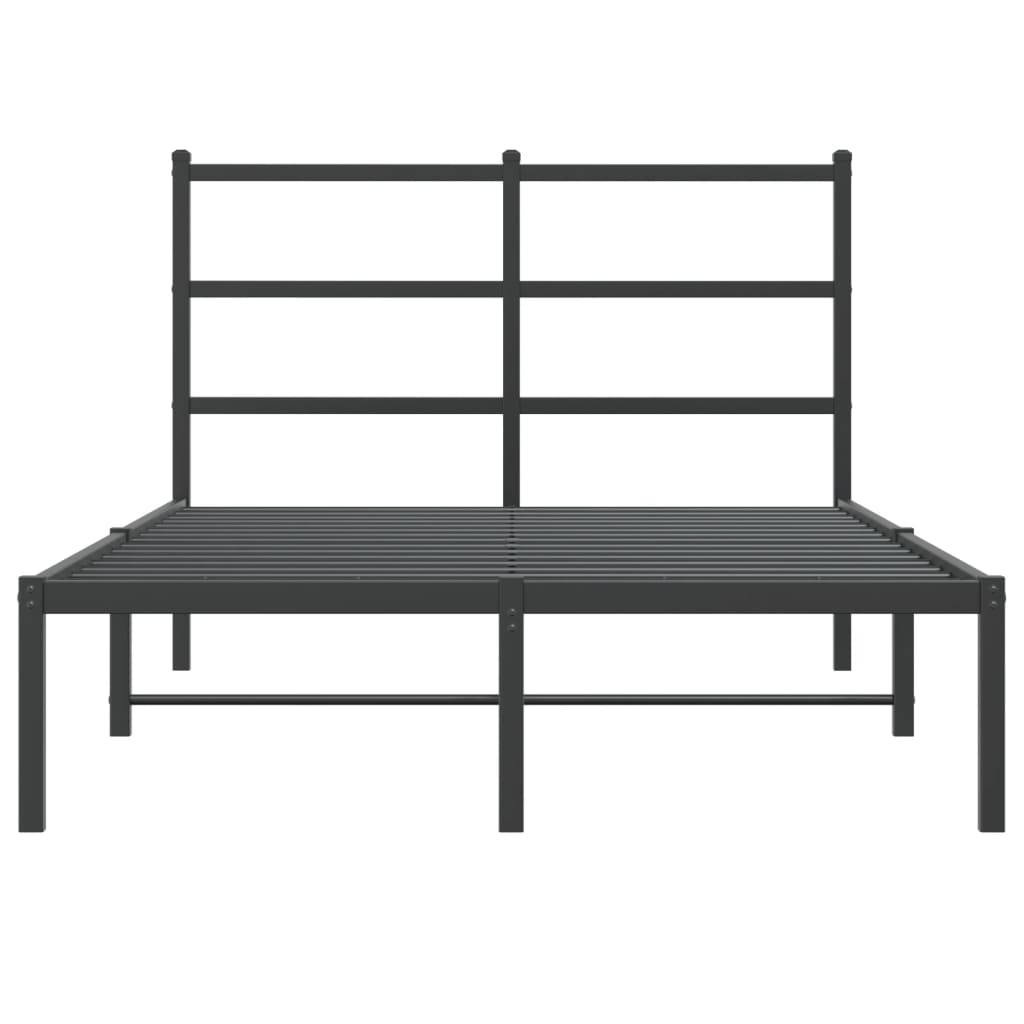 Sengeramme i metall med hodegavl svart 120x190 cm