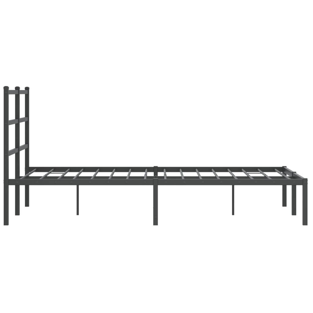 Sengeramme i metall med hodegavl svart 120x190 cm