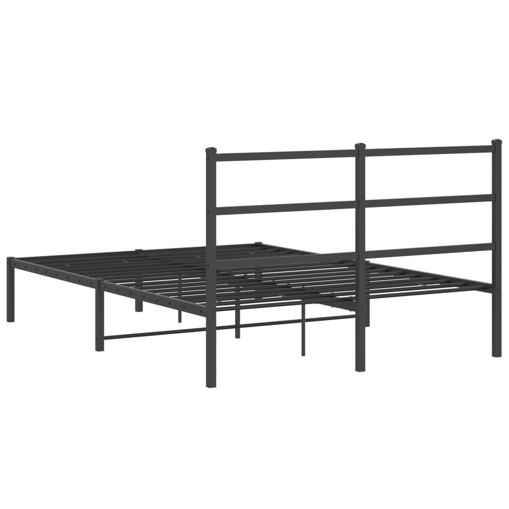 Sengeramme i metall med hodegavl svart 140x190 cm