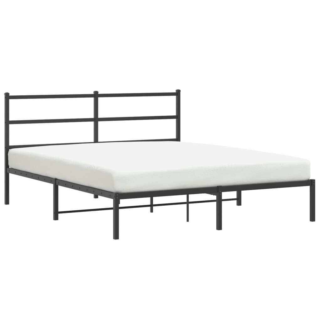Sengeramme i metall med hodegavl svart 160x200 cm