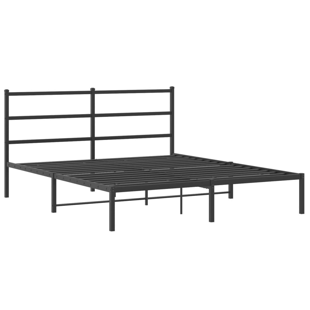 Sengeramme i metall med hodegavl svart 160x200 cm