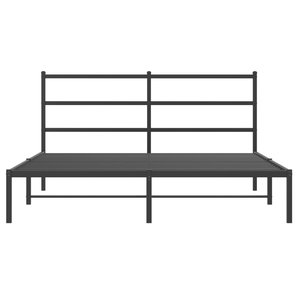 Sengeramme i metall med hodegavl svart 160x200 cm