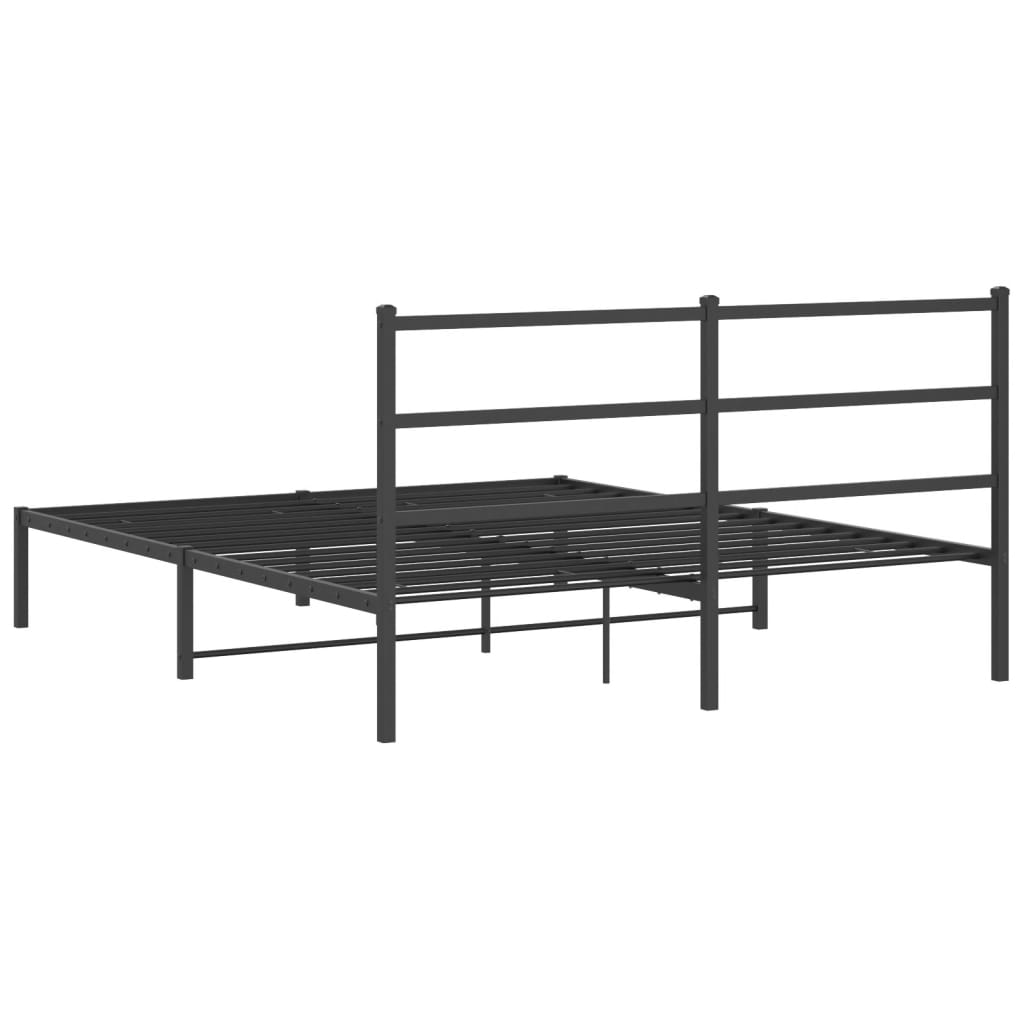 Sengeramme i metall med hodegavl svart 160x200 cm