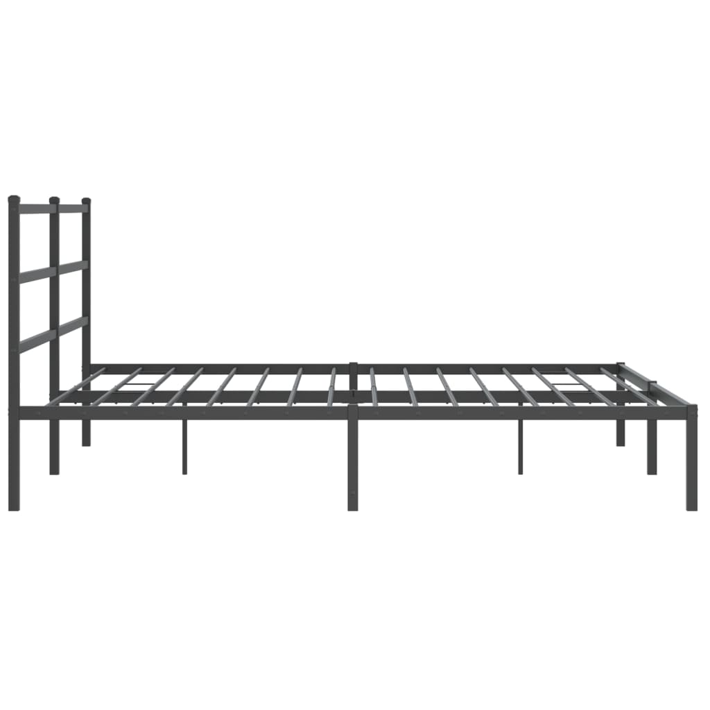 Sengeramme i metall med sengegavl svart 180x200 cm