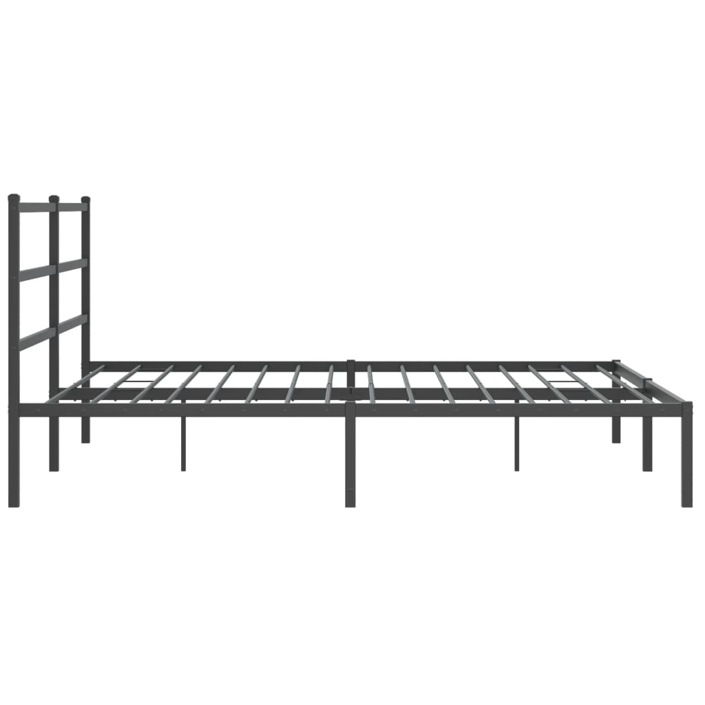 Sengeramme i metall med sengegavl svart 193x203 cm