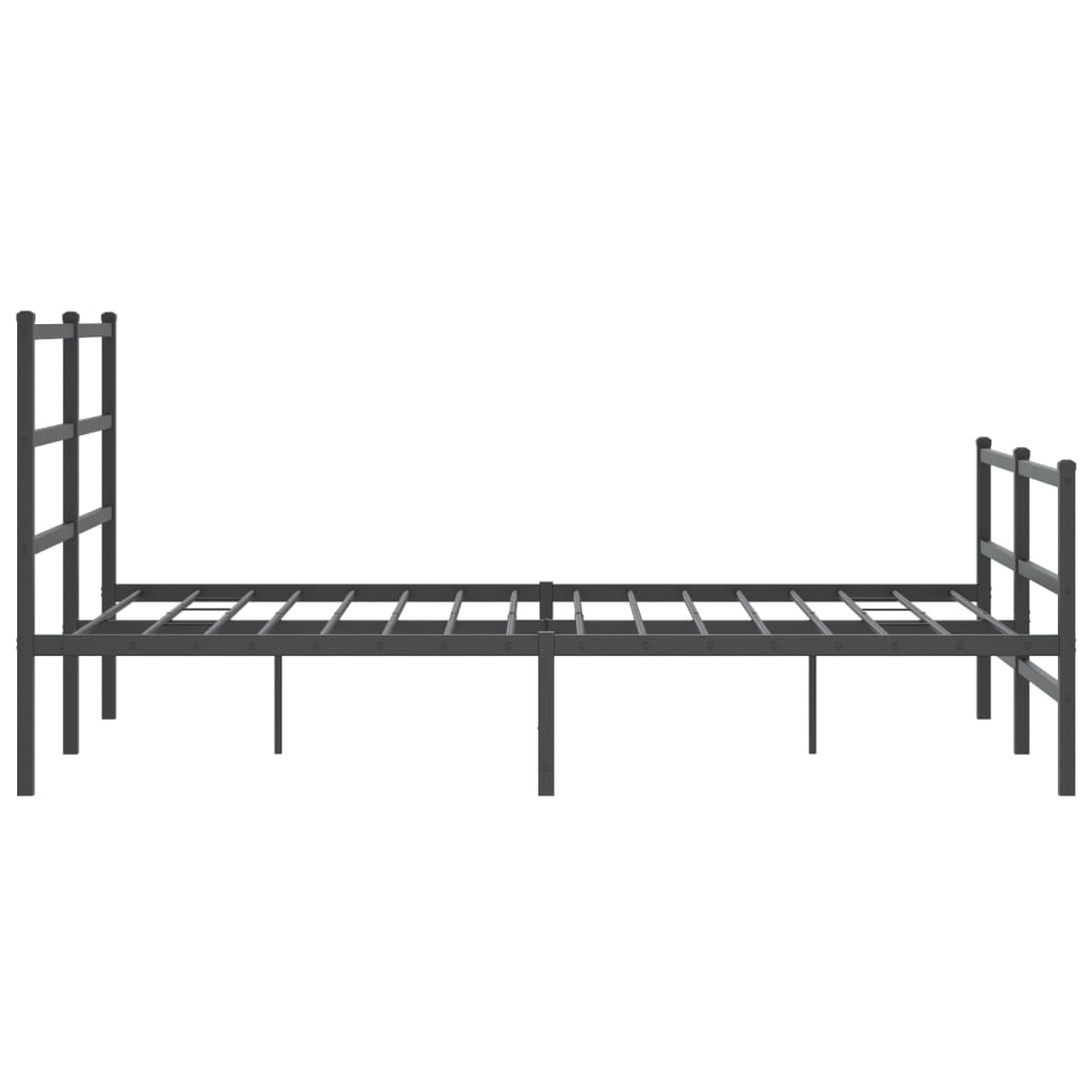 Sengeramme i metall med hode- og fotgavl svart 135x190 cm