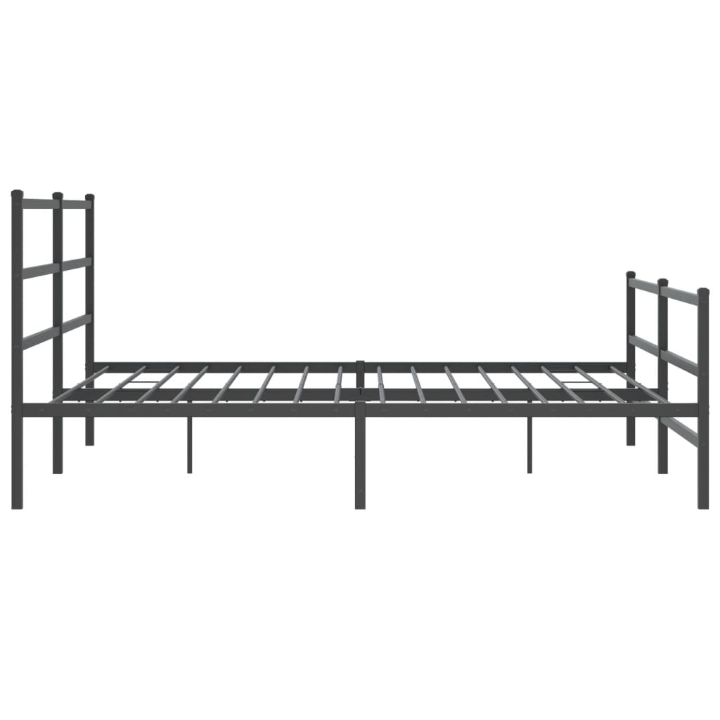 Sengeramme i metall med hode- og fotgavl svart 183x213 cm