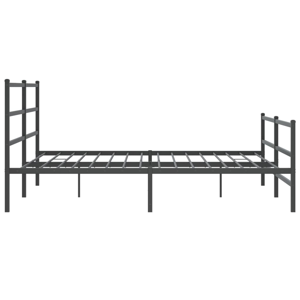 Sengeramme i metall med hode- og fotgavl svart 193x203 cm