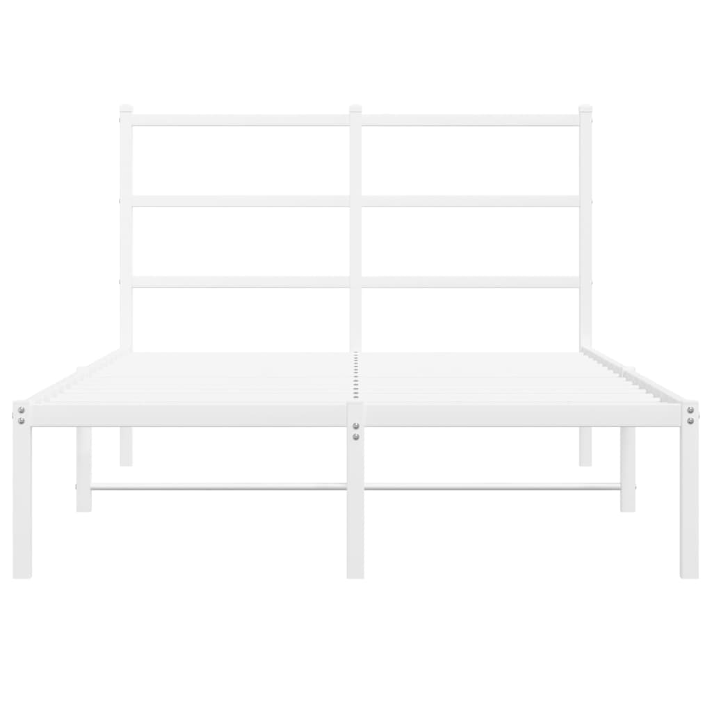 Sengeramme i metall med hodegavl hvit 120x190 cm