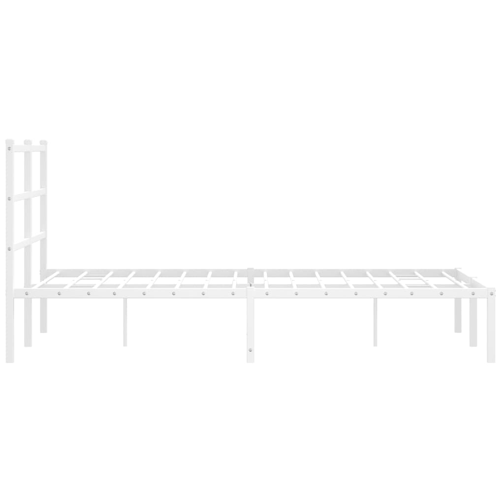 Sengeramme i metall med hodegavl hvit 120x200 cm