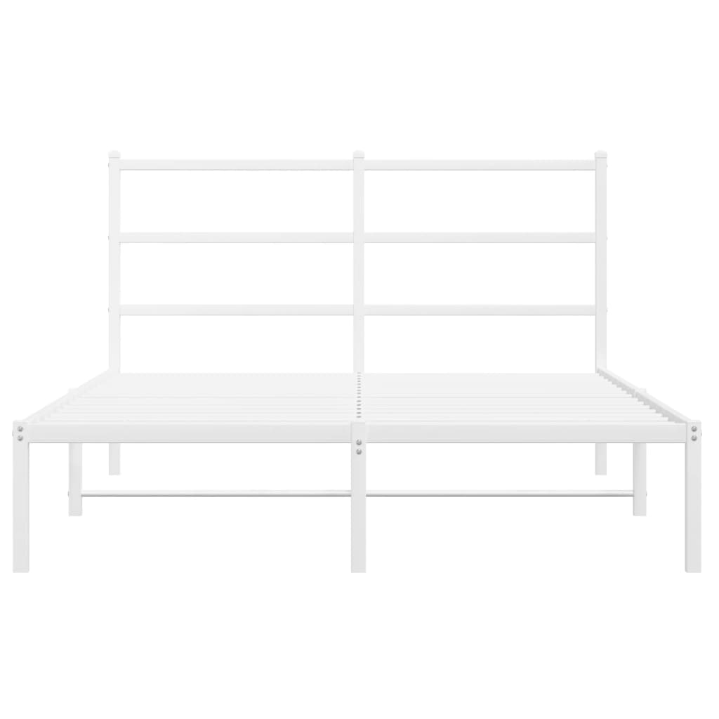 Sengeramme i metall med hodegavl hvit 135x190 cm