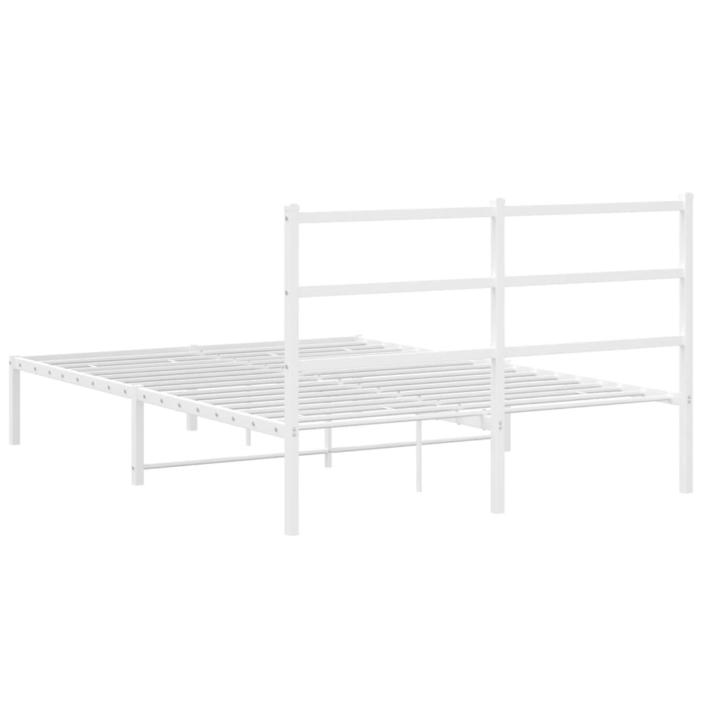 Sengeramme i metall med hodegavl hvit 140x190 cm