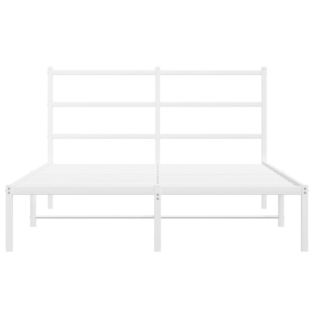 Sengeramme i metall med hodegavl hvit 140x200 cm