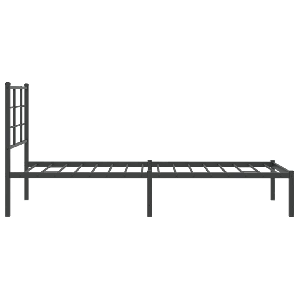 Sengeramme i metall med hodegavl svart 80x200 cm