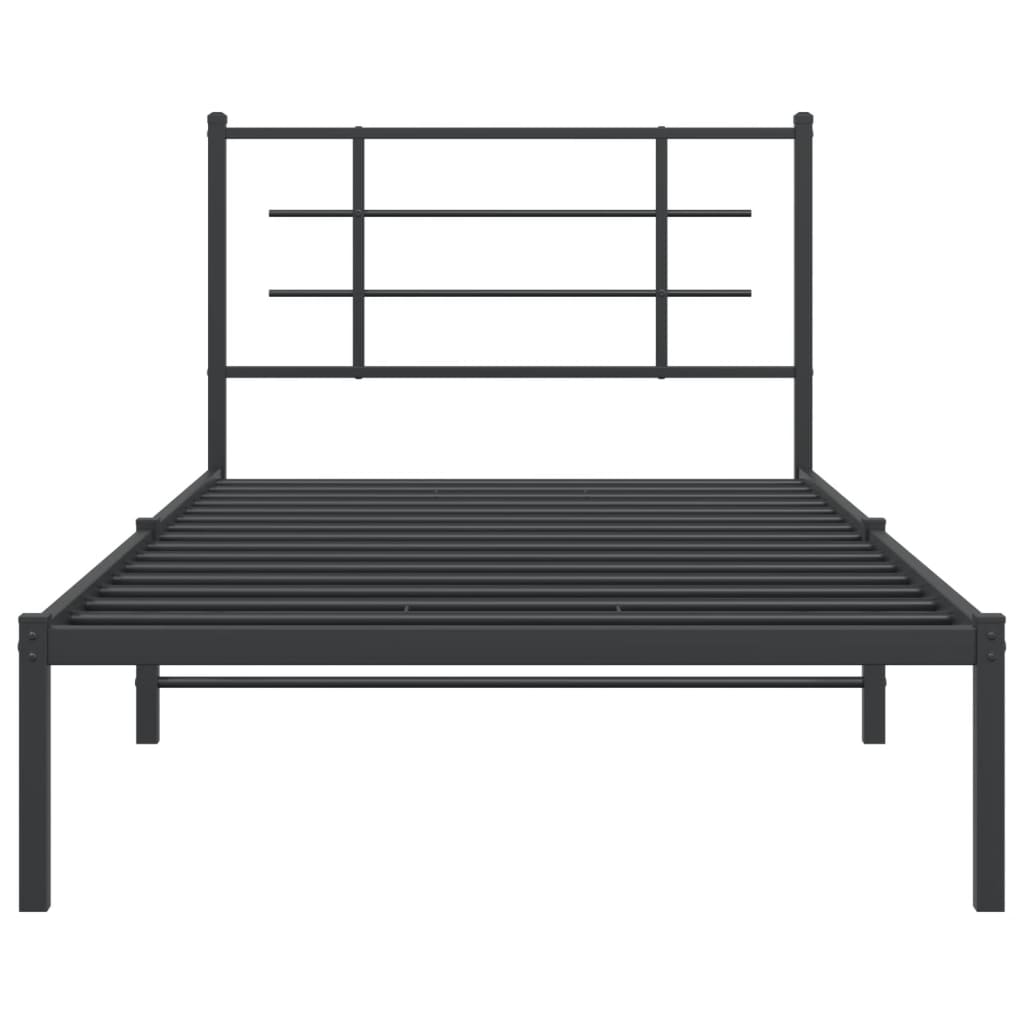 Sengeramme i metall med hodegavl svart 100x200 cm