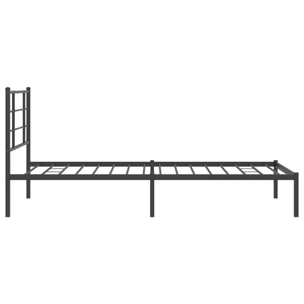 Sengeramme i metall med hodegavl svart 100x200 cm