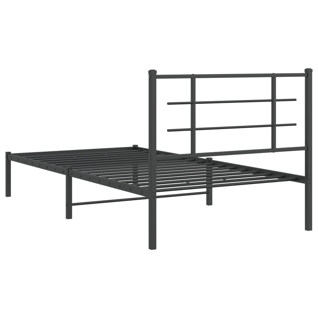 Sengeramme i metall med hodegavl svart 100x200 cm