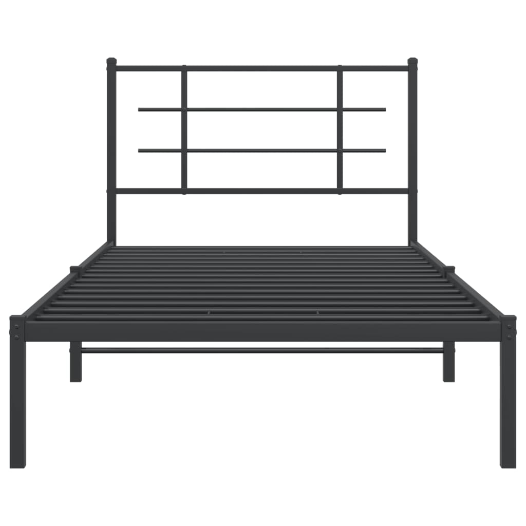 Sengeramme i metall med hodegavl svart 107x203 cm