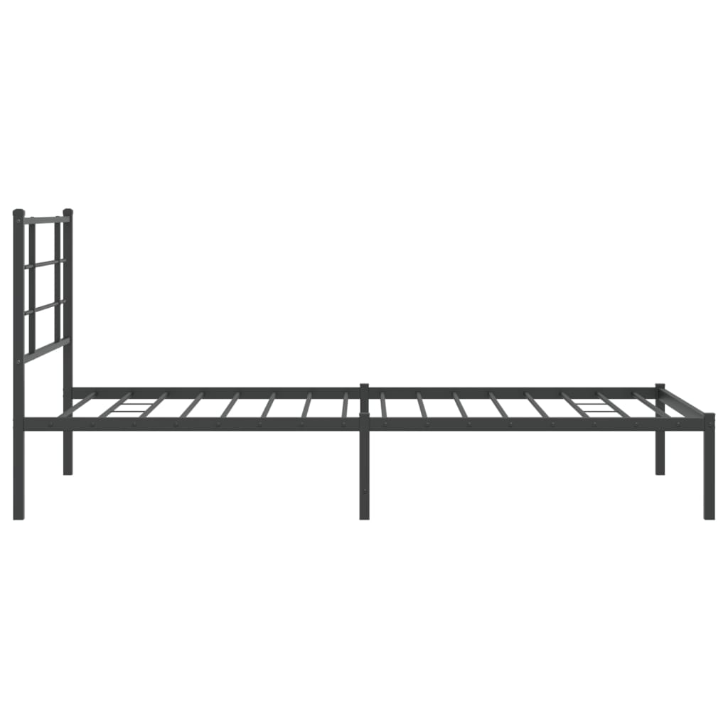 Sengeramme i metall med hodegavl svart 107x203 cm