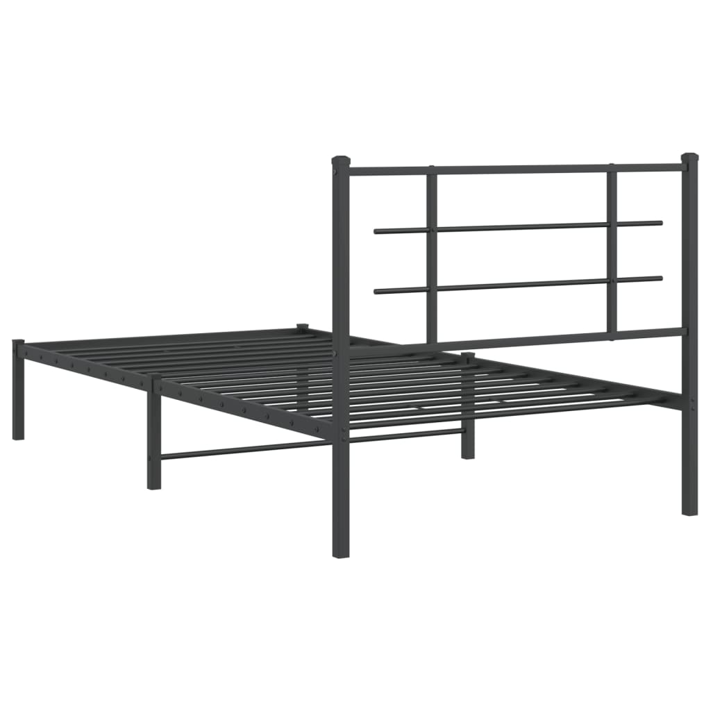 Sengeramme i metall med hodegavl svart 107x203 cm