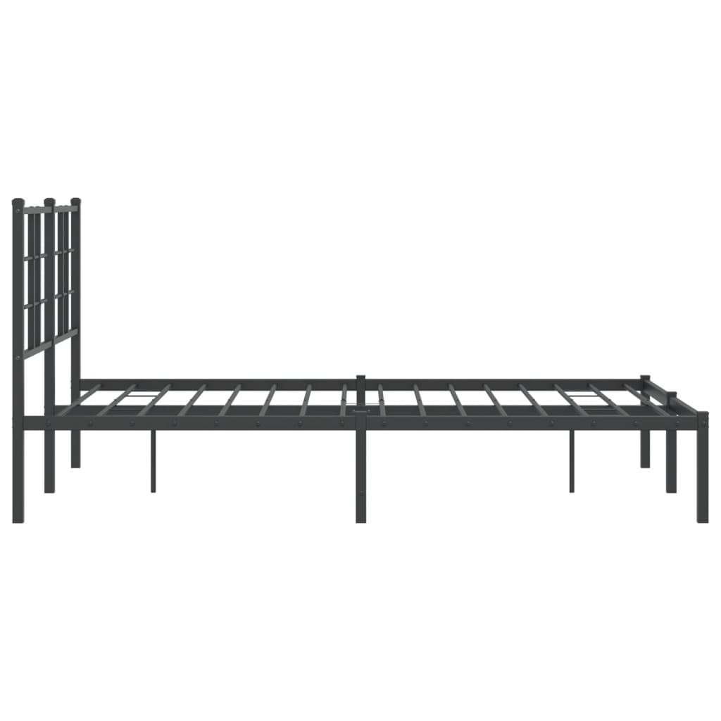 Sengeramme i metall med hodegavl svart 120x190 cm