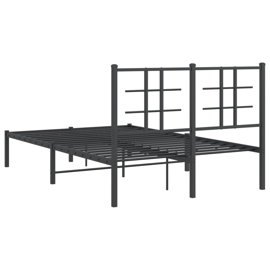 Sengeramme i metall med hodegavl svart 120x190 cm