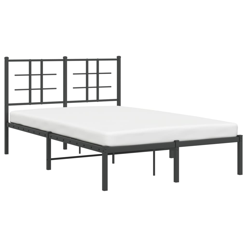Sengeramme i metall med sengegavl svart 120x200 cm