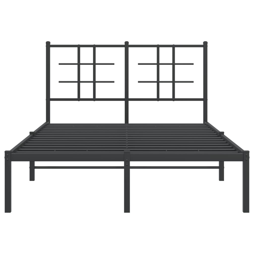 Sengeramme i metall med sengegavl svart 120x200 cm