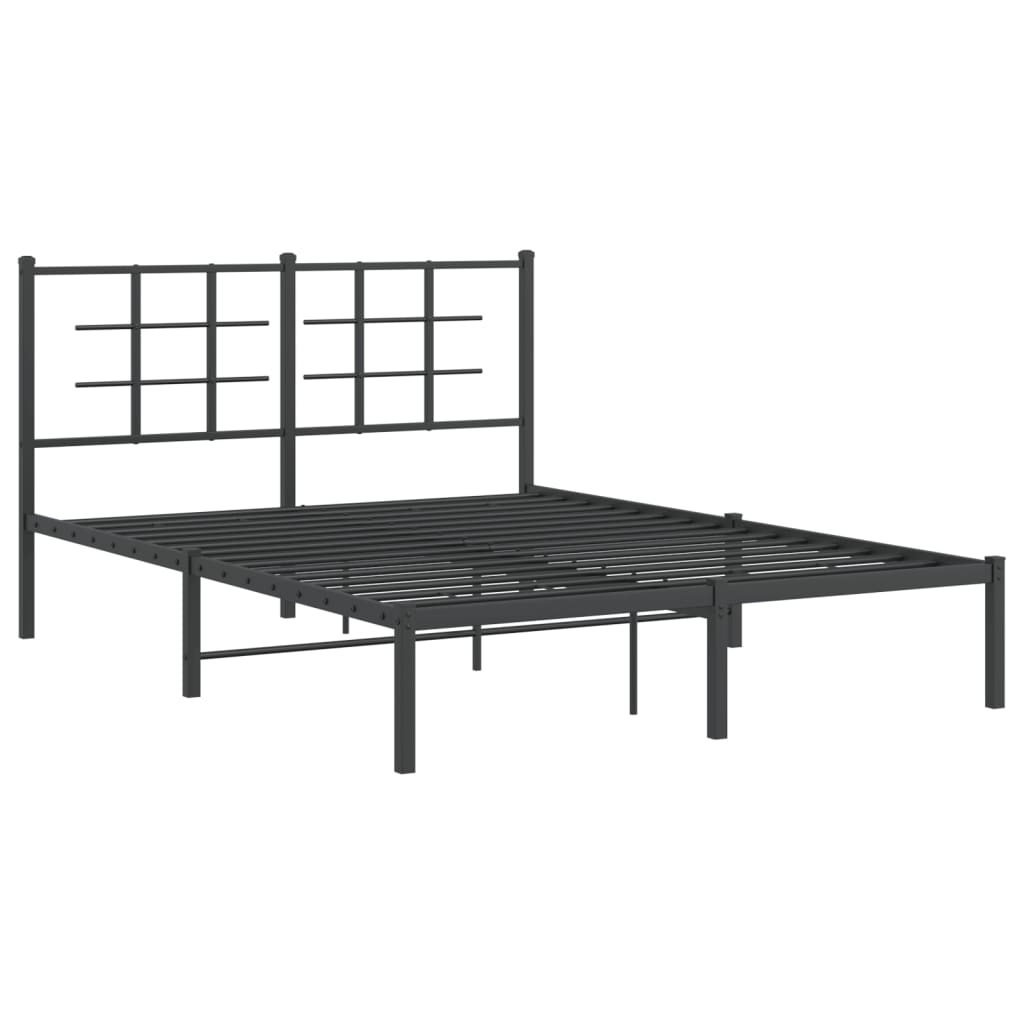 Sengeramme i metall med hodegavl svart 135x190 cm