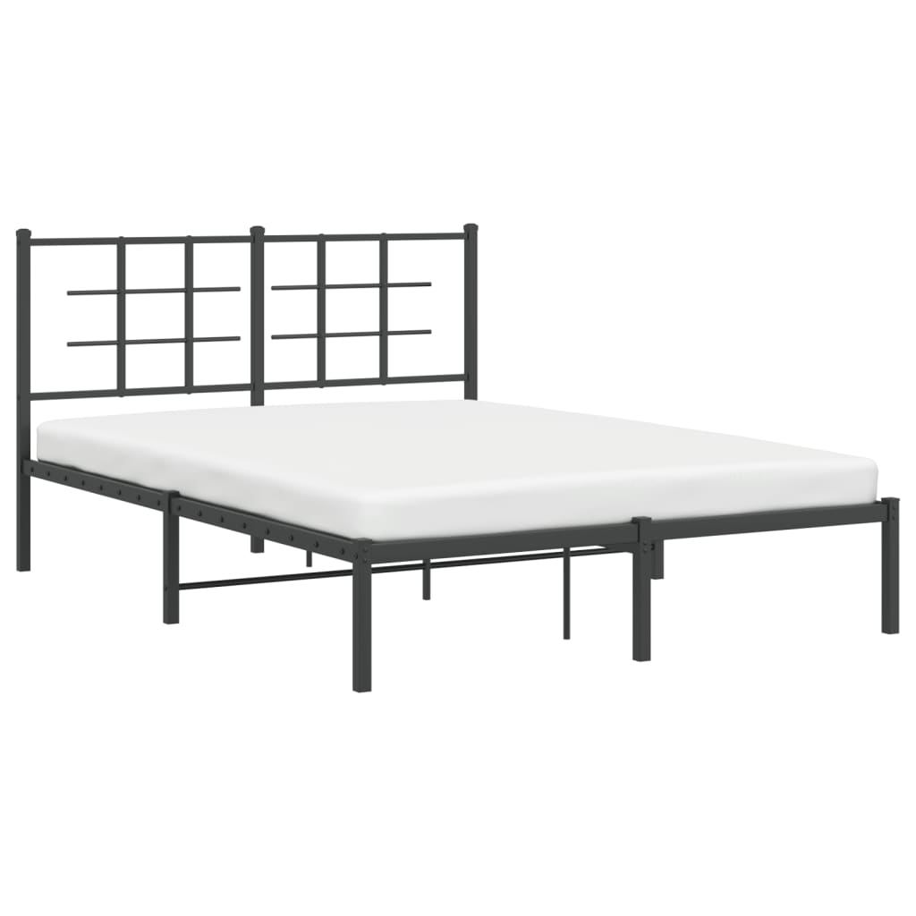 Sengeramme i metall med hodegavl svart 135x190 cm