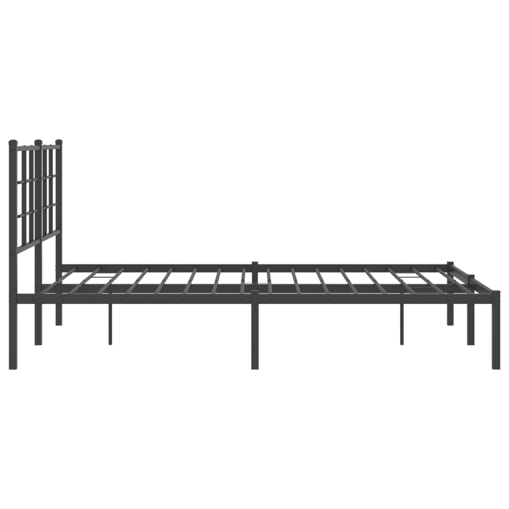 Sengeramme i metall med hodegavl svart 135x190 cm