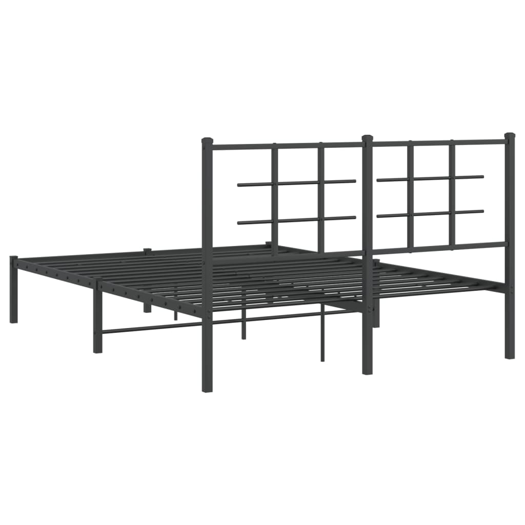 Sengeramme i metall med hodegavl svart 135x190 cm